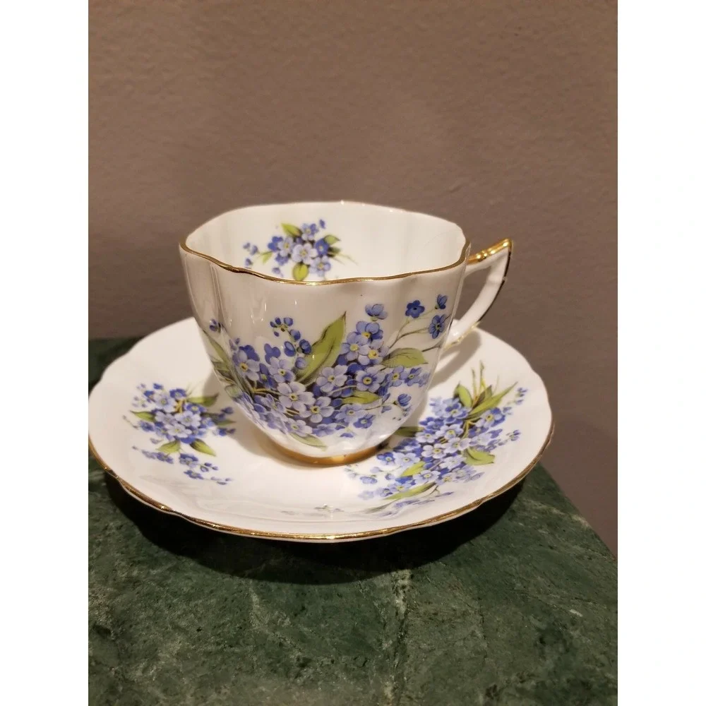 Vintage Windsor Bone China Tea Cup & Saucer Floral Set of 2 England